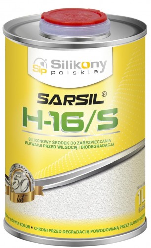 Silikony Polskie SARSIL H-16/S Silikonowy środek do zabezpieczania elewacji przed wilgocią, glonami i grzybami