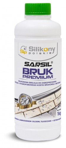 Silikony Polskie SARSIL BRUK-PREMIUM Silikonowa emulsja do zabezpieczania olejo- i hydrofobowego kostki brukowej i betonu